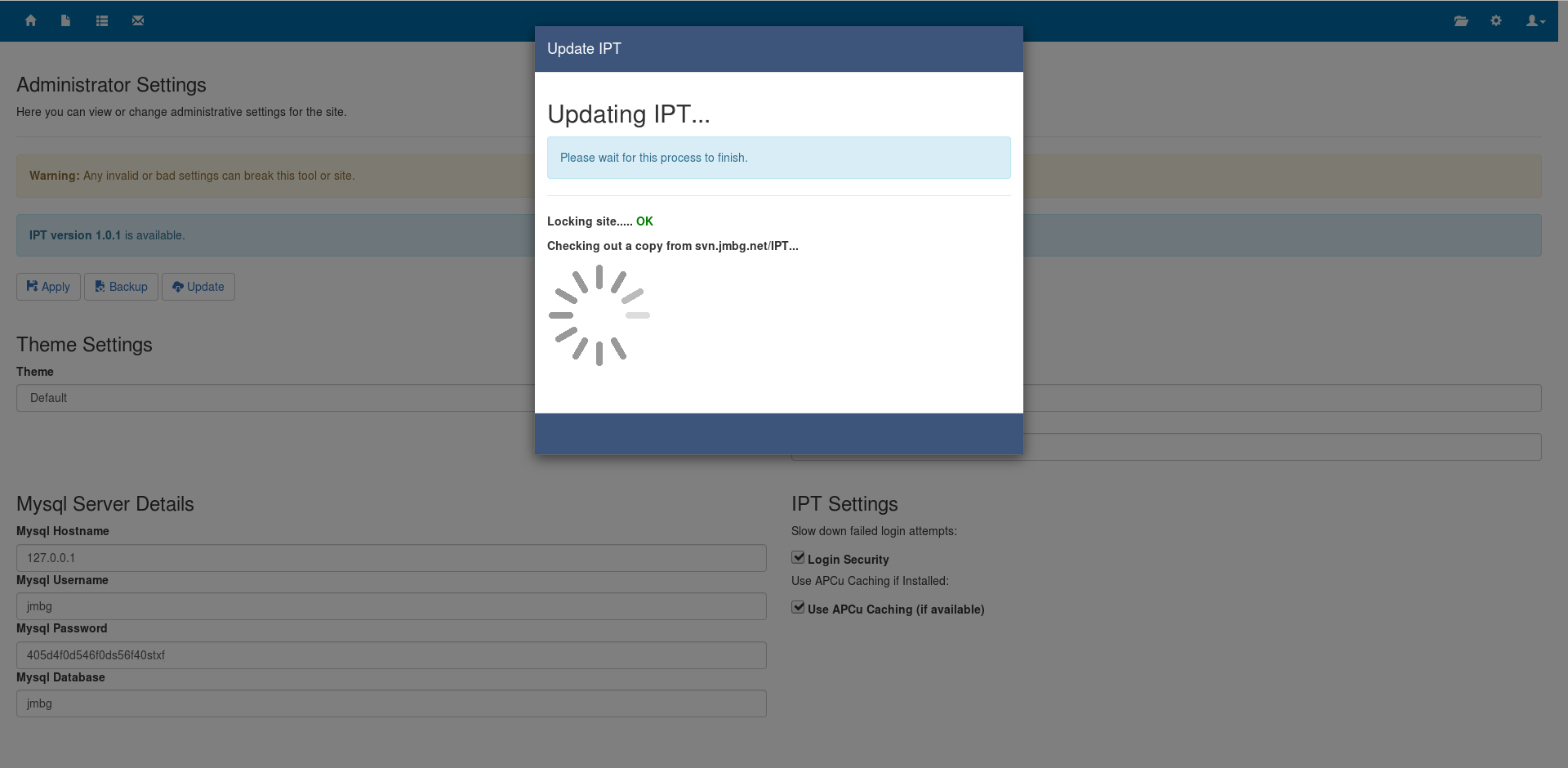 IPT Administrator Settings Plugin